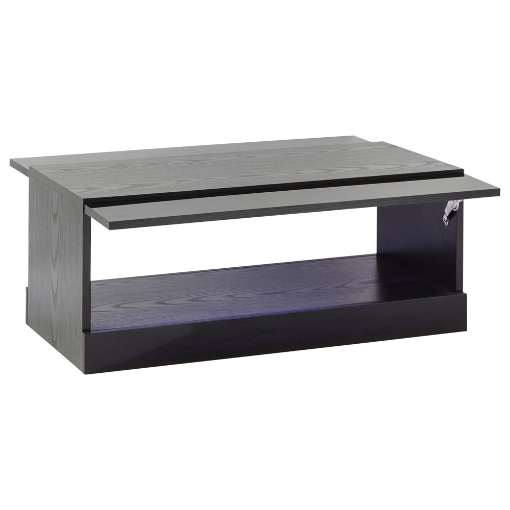 Goole Wooden Coffee Table In Black With LED