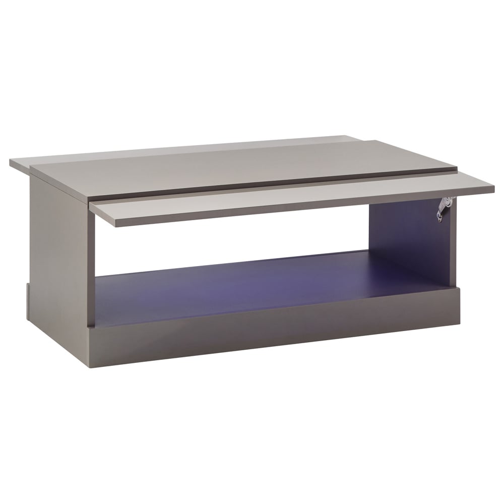 Goole Wooden Coffee Table In Grey With LED