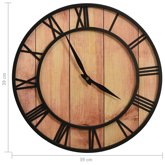 Gordie Round Wooden Wall Clock In Brown and Black