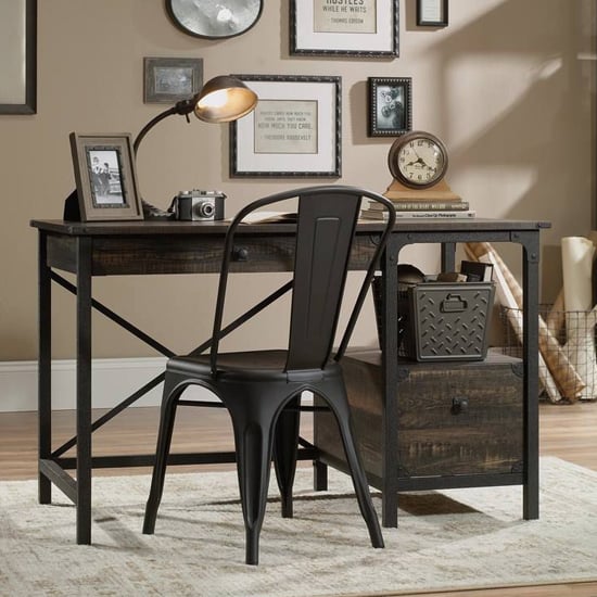 Photo of Gorge wooden computer desk in vintage carbon oak effect