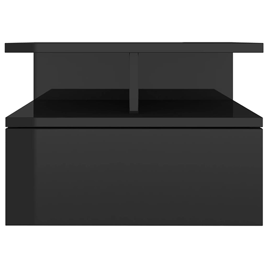 Gorlois High Gloss Floating Bedside In Black Furniture in Fashion