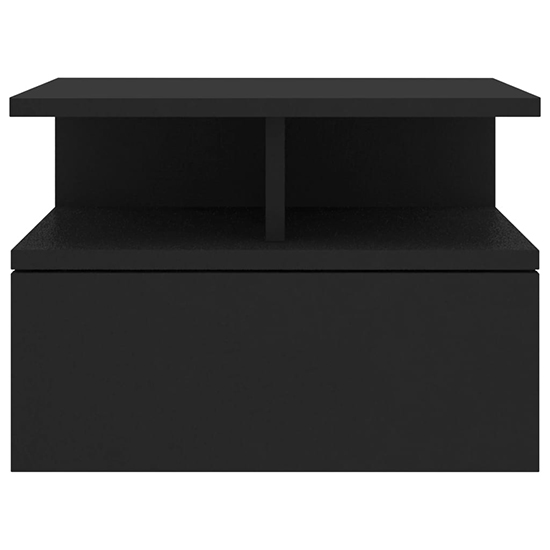 Gorlois Wooden Floating Bedside Cabinet In Black