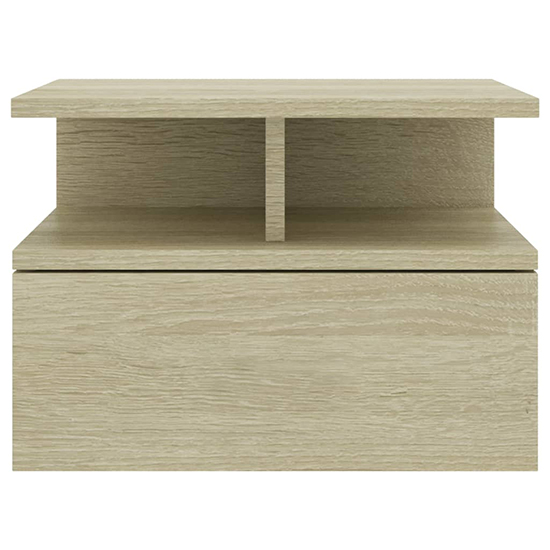 Gorlois Wooden Floating Bedside Cabinet In Sonoma Oak