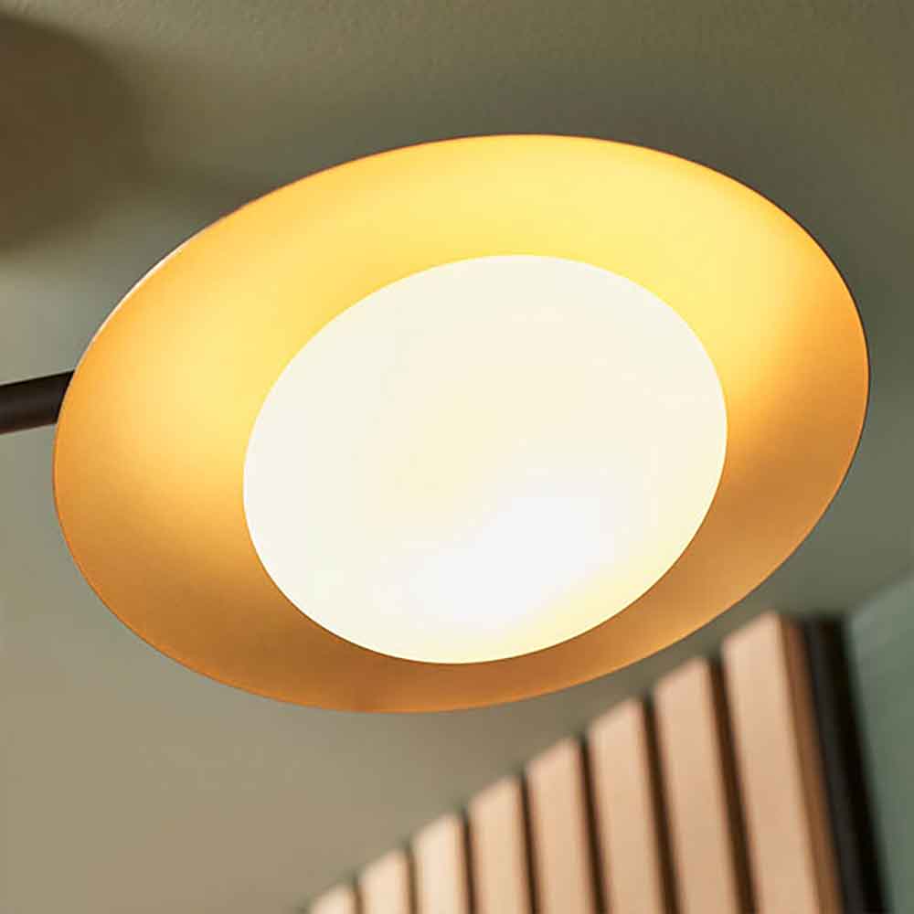 Goshen Opal Glass Semi Flush Pendant Light In Gold And Bronze