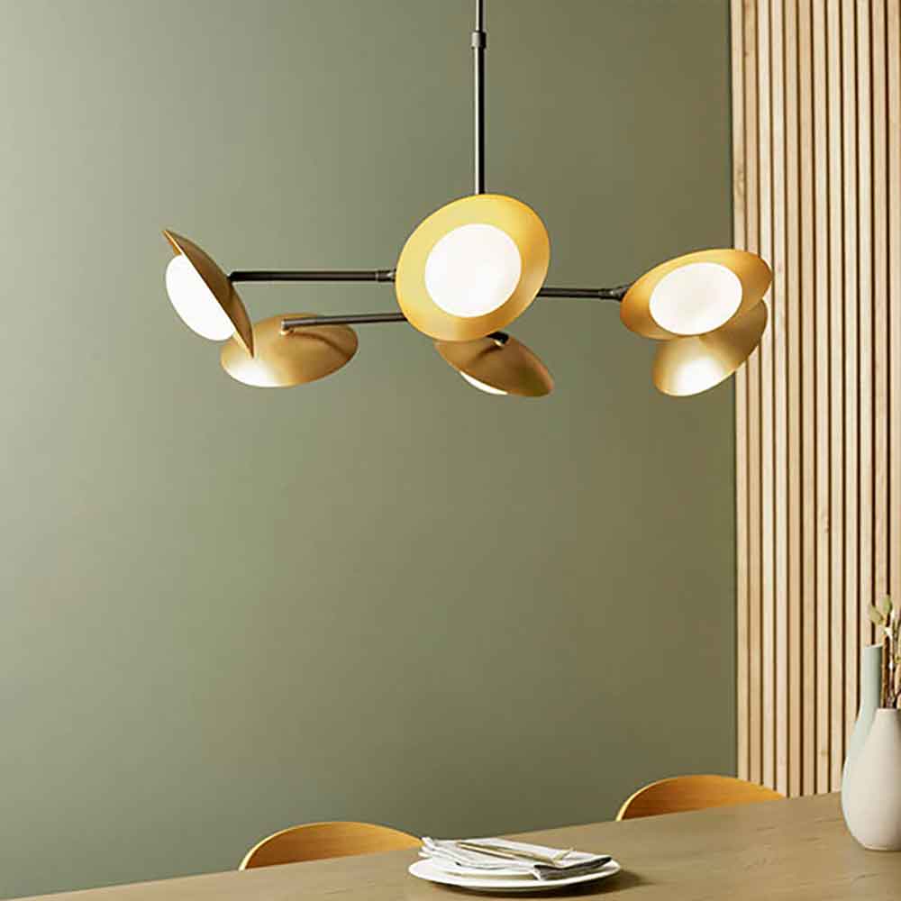 Goshen Opal Glass Pendant Light In Gold And Bronze