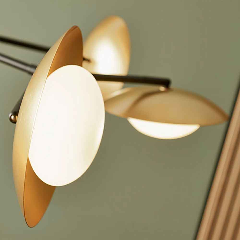 Goshen Opal Glass Pendant Light In Gold And Bronze