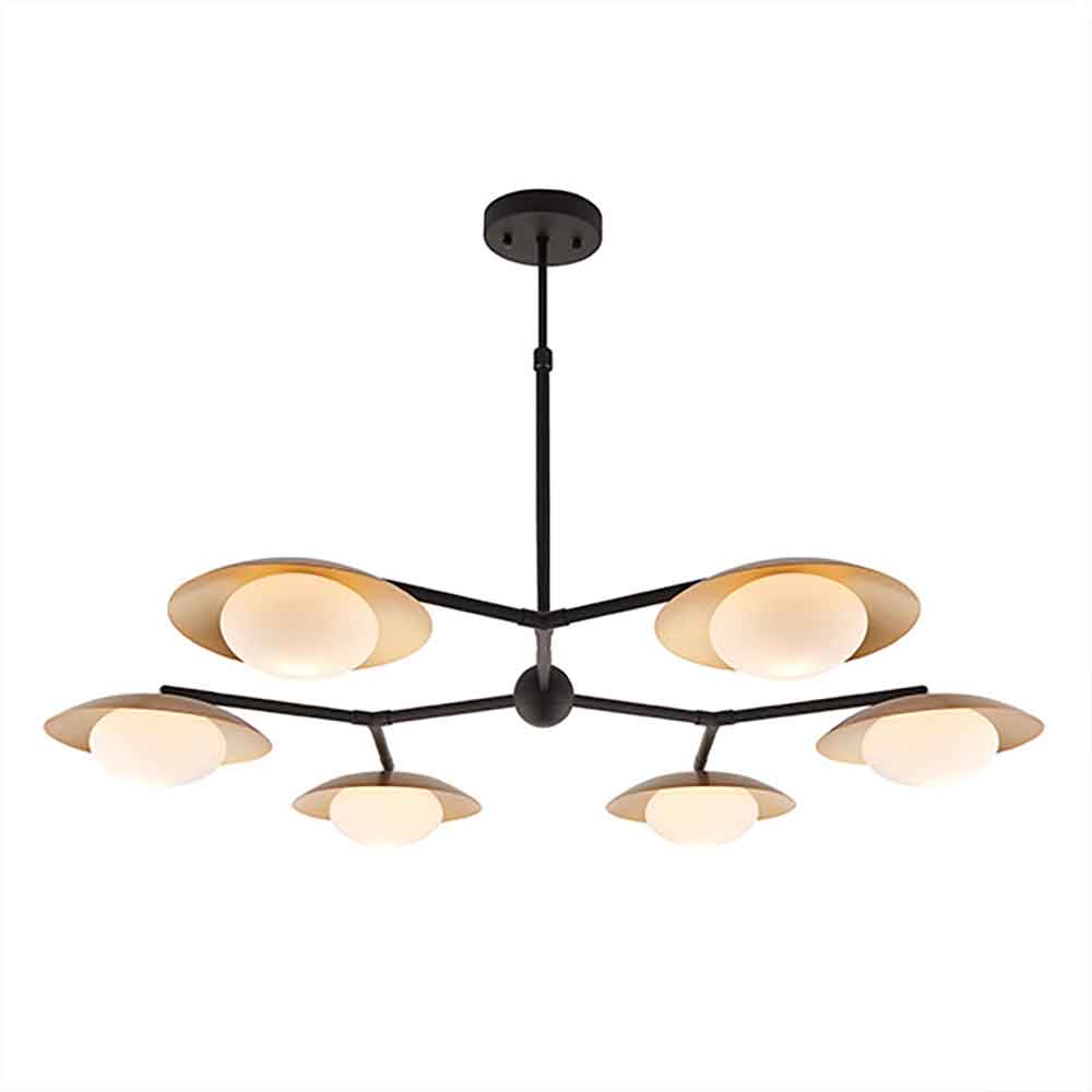 Goshen Opal Glass Pendant Light In Gold And Bronze