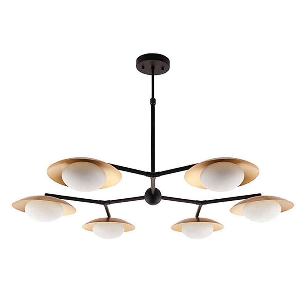 Goshen Opal Glass Pendant Light In Gold And Bronze