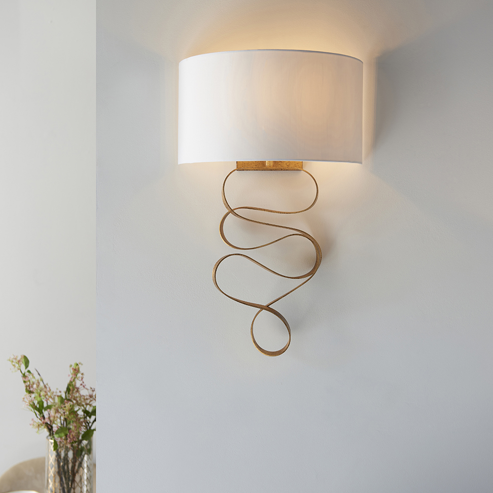 Read more about Goshen cotton curls shade wall light in gold