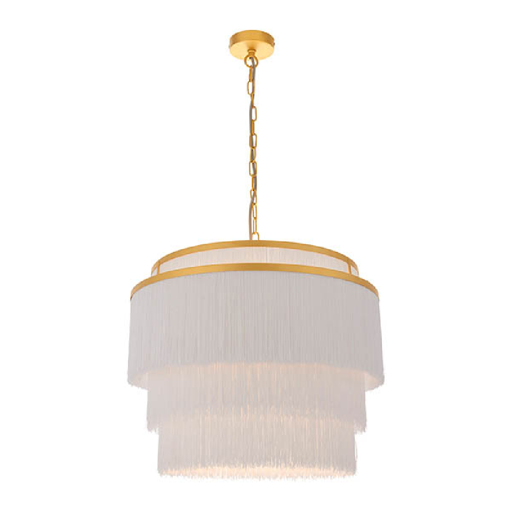 Goshen Glass Large Ceiling Pendant Light In Matt Gold And Chrome
