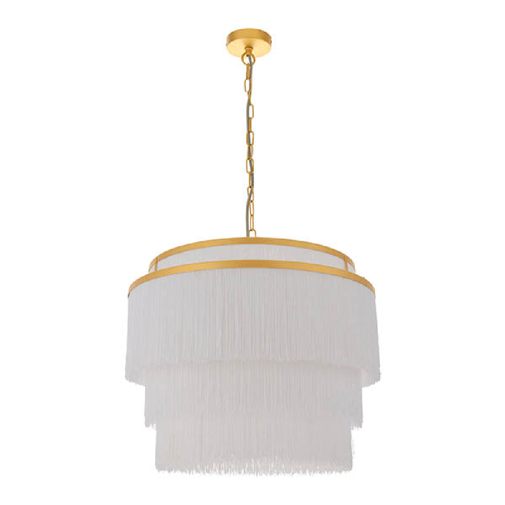 Goshen Glass Large Ceiling Pendant Light In Matt Gold And Chrome