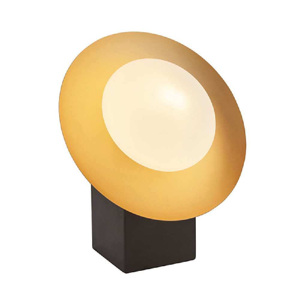 Goshen Opal Glass Shade Table Lamp In Gold And Dark Bronze