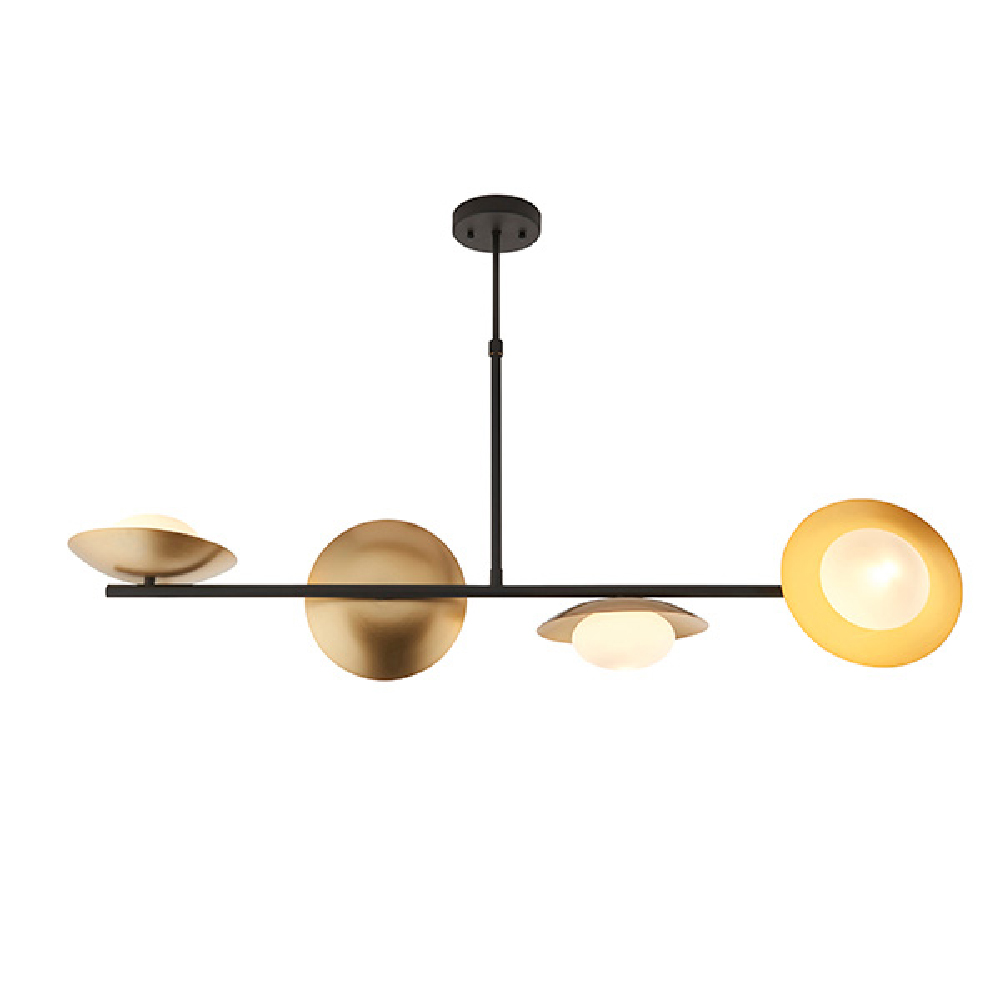 Goshen Opal Glass Shades Ceiling Pendant Light In Gold Bronze