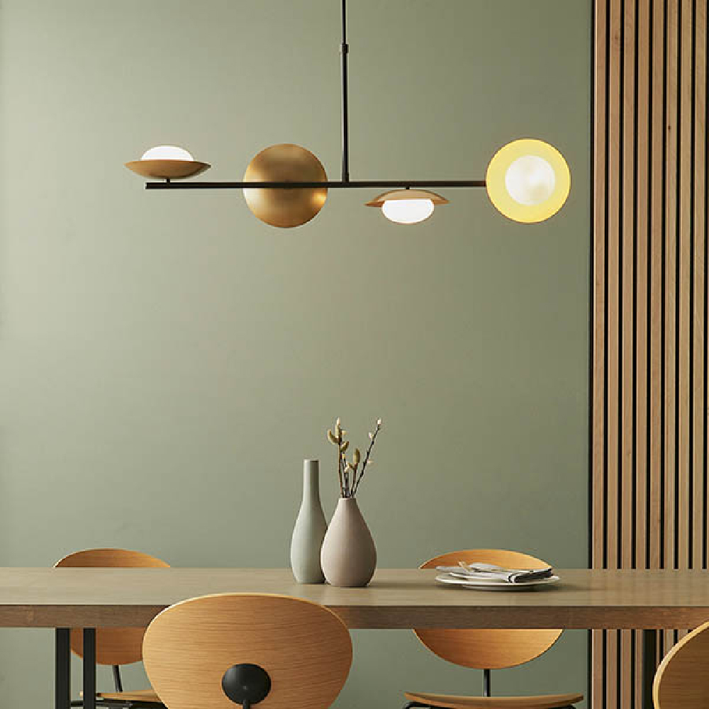 Read more about Goshen opal glass shades ceiling pendant light in gold bronze