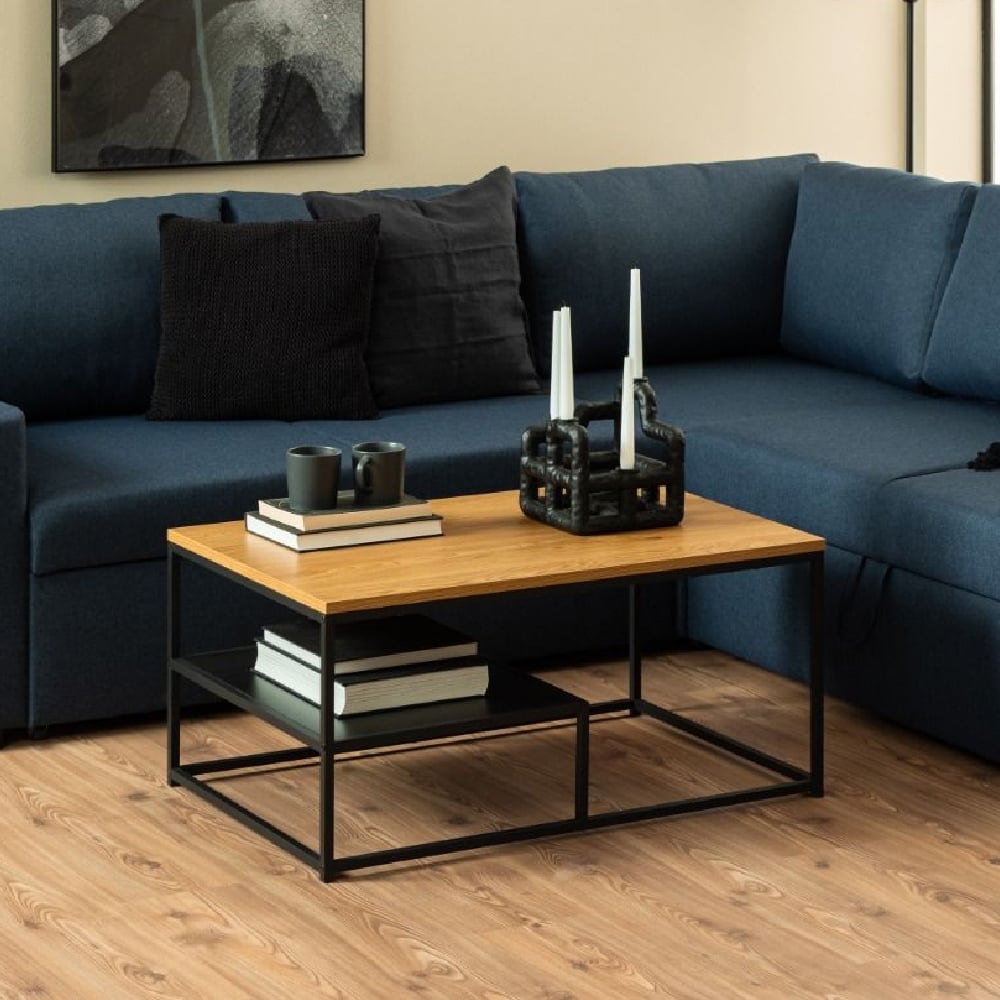 Read more about Goshen wooden coffee table with 1 shelf in oak