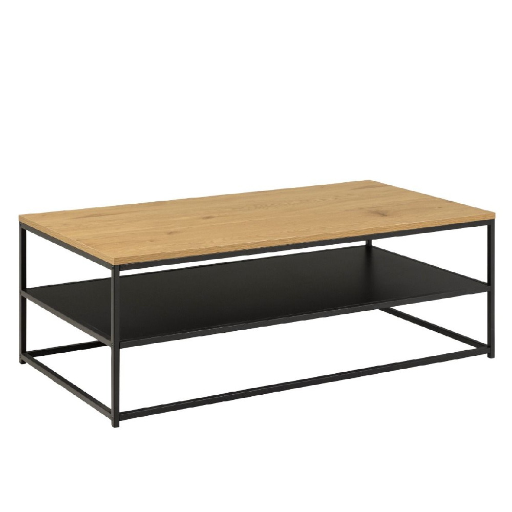 Goshen Wooden Coffee Table Rectangular With 1 Shelf In Oak