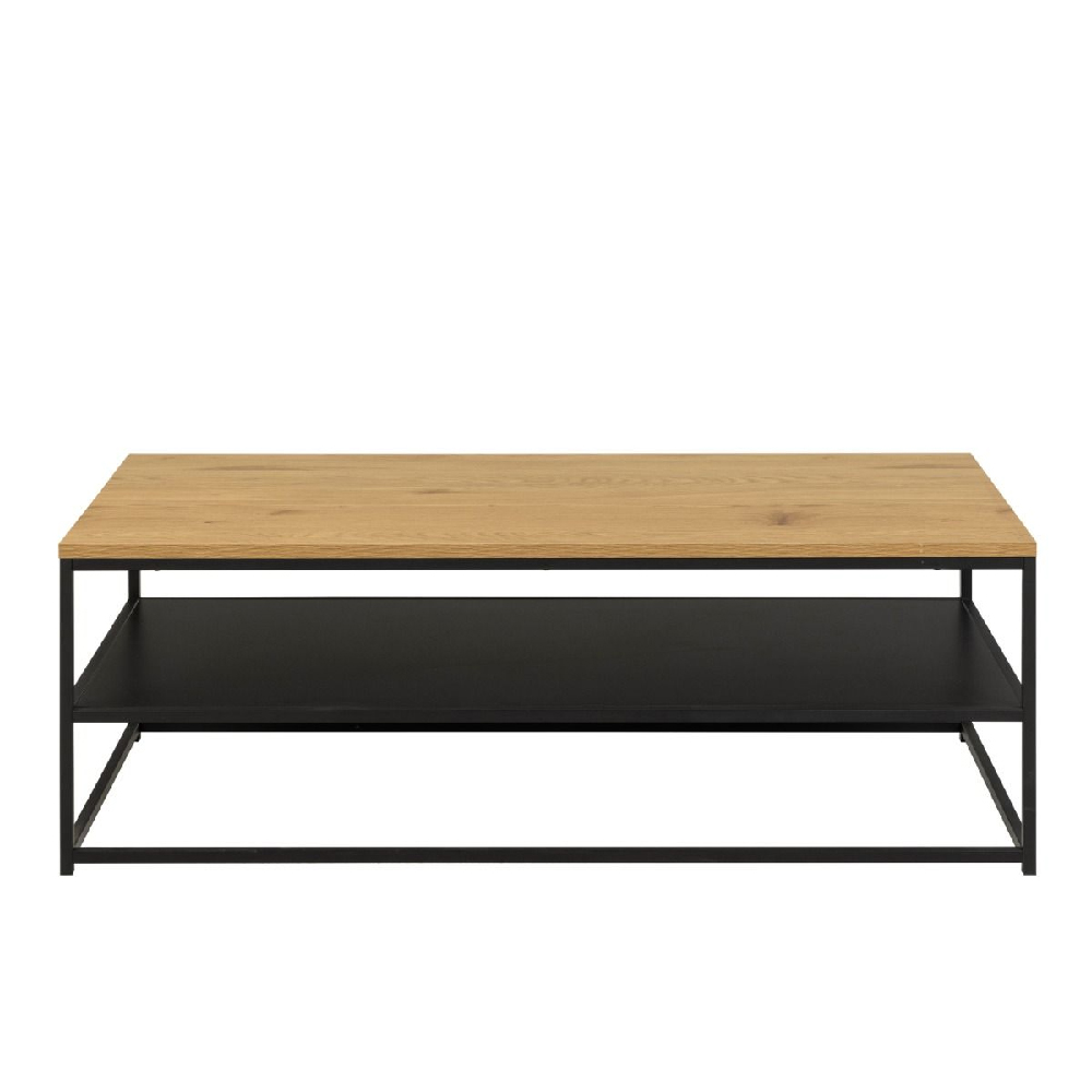 Goshen Wooden Coffee Table Rectangular With 1 Shelf In Oak