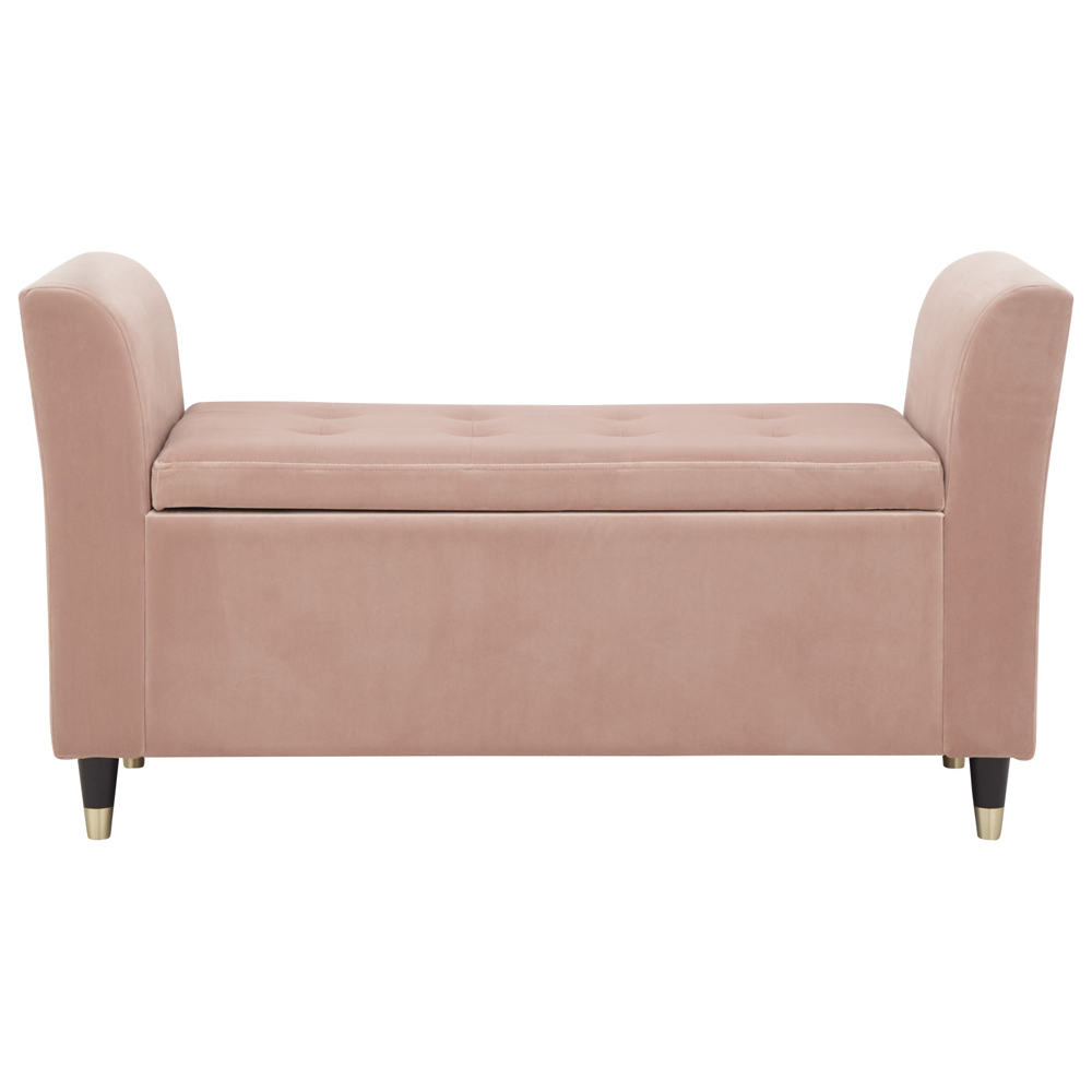 Gospel Fabric Storage Ottoman In Blush Pink