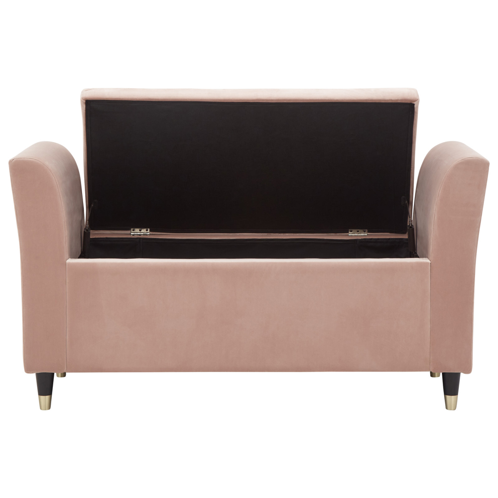 Gospel Fabric Storage Ottoman In Blush Pink