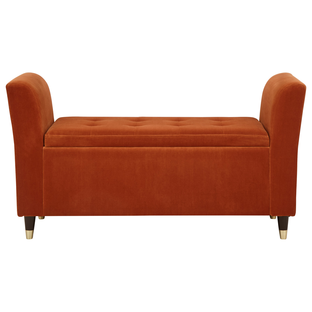 Gospel Fabric Storage Ottoman In Russet