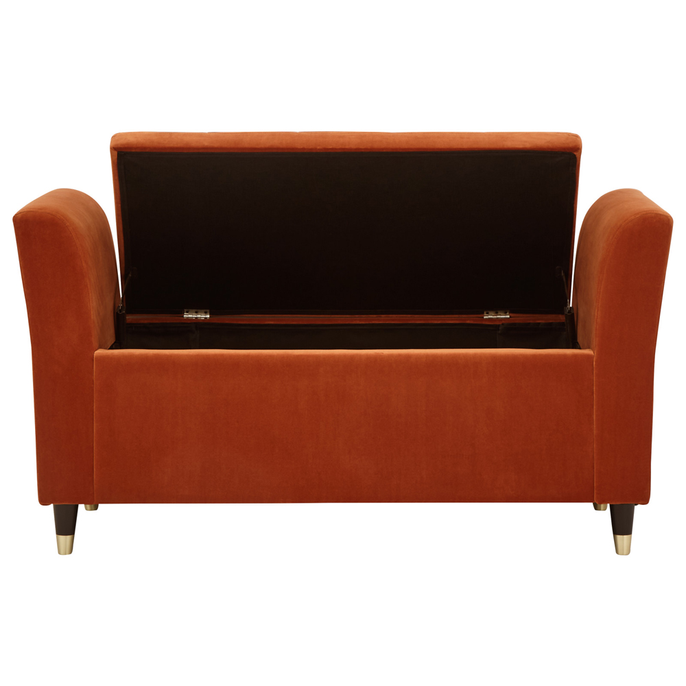 Gospel Fabric Storage Ottoman In Russet