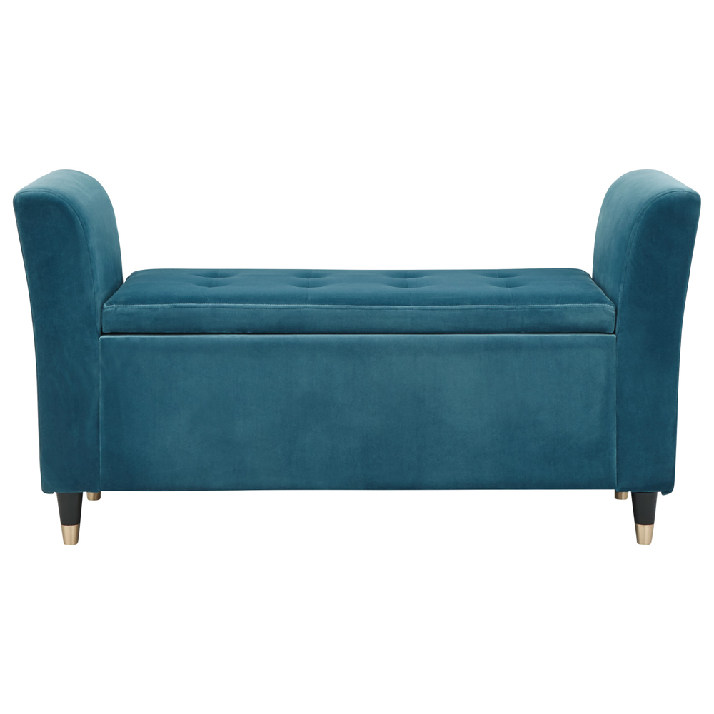 Gospel Fabric Storage Ottoman In Teal