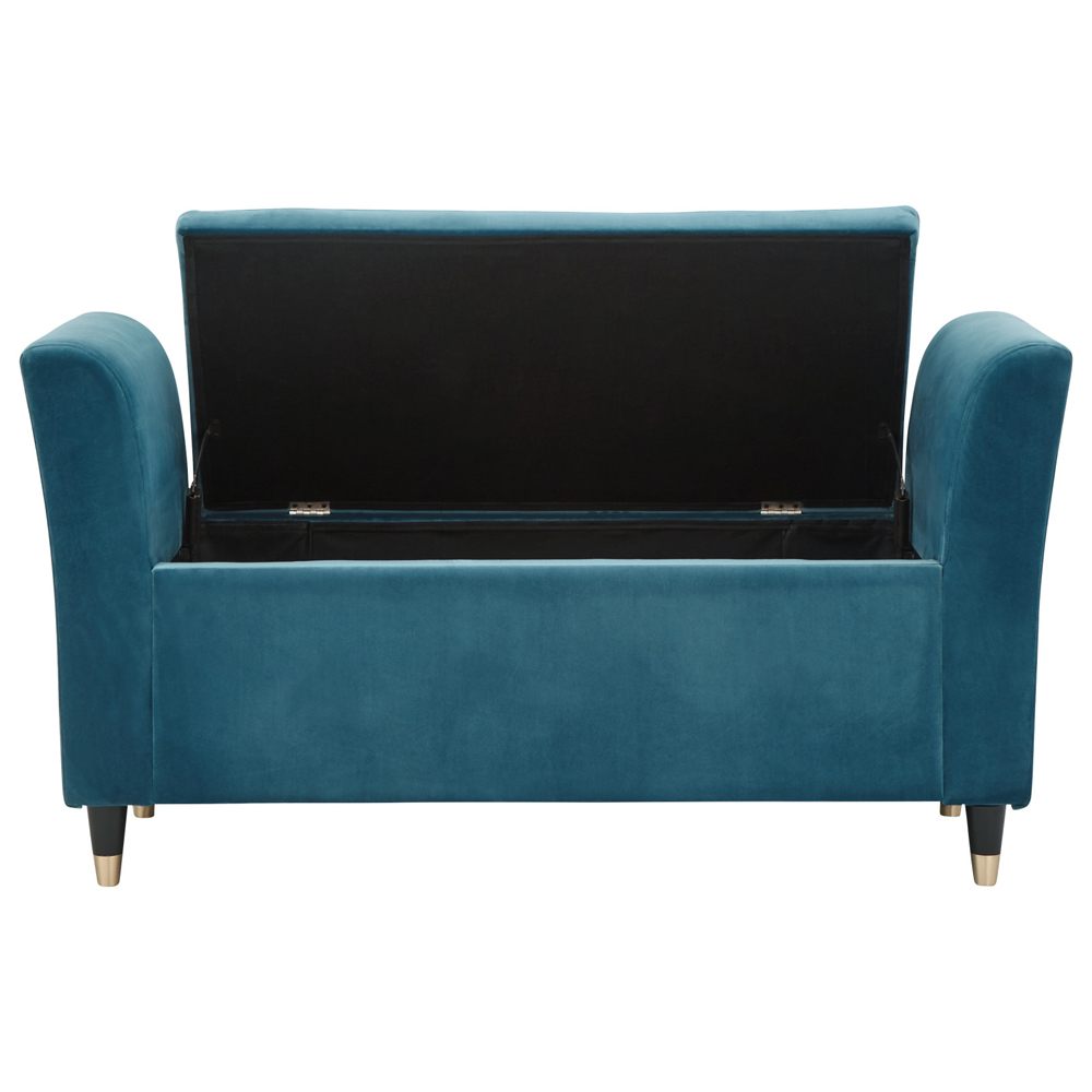 Gospel Fabric Storage Ottoman In Teal