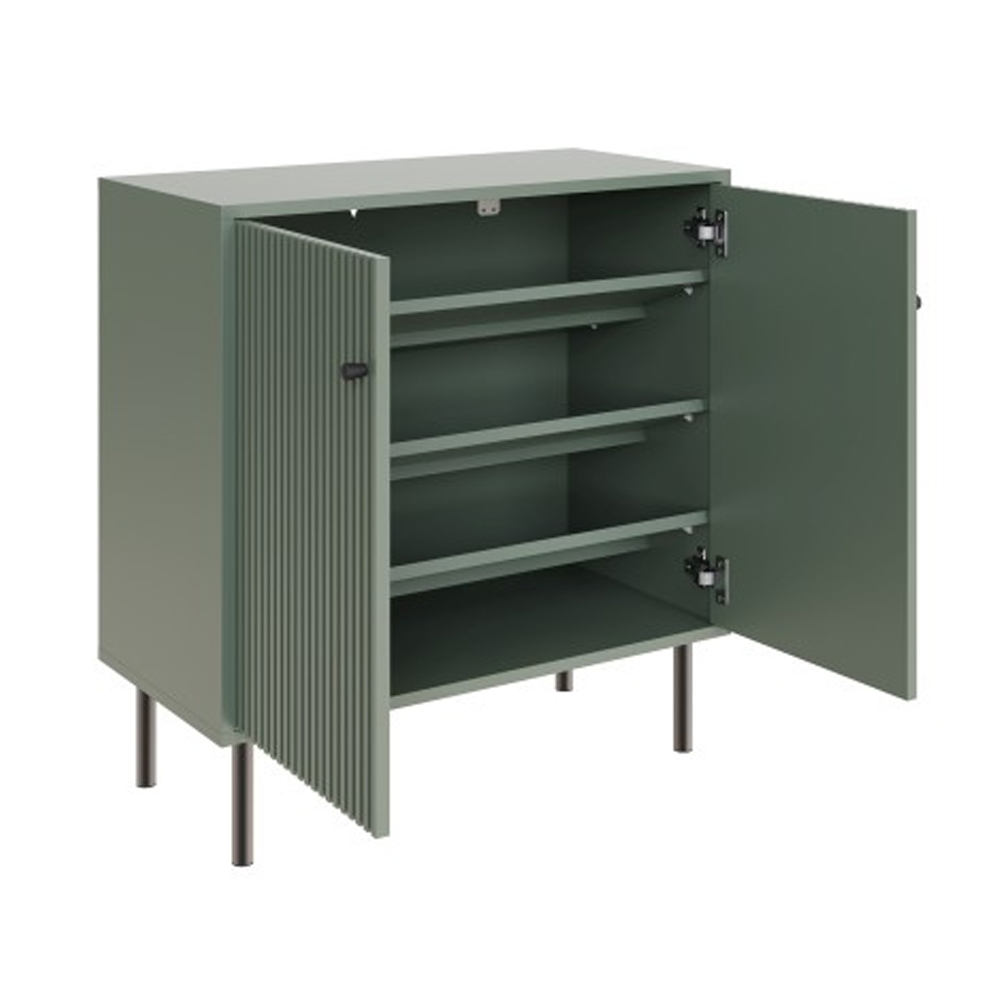 Goteborg Wooden Shoe Cabinet With 2 Doors In Dowager Green