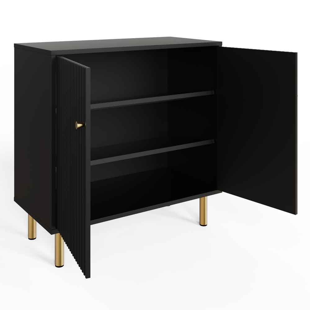 Goteborg Wooden Shoe Storage Cabinet with 2 Doors in Black