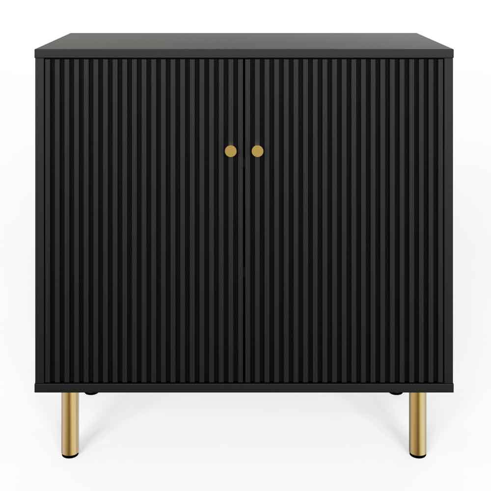 Goteborg Wooden Shoe Storage Cabinet with 2 Doors in Black