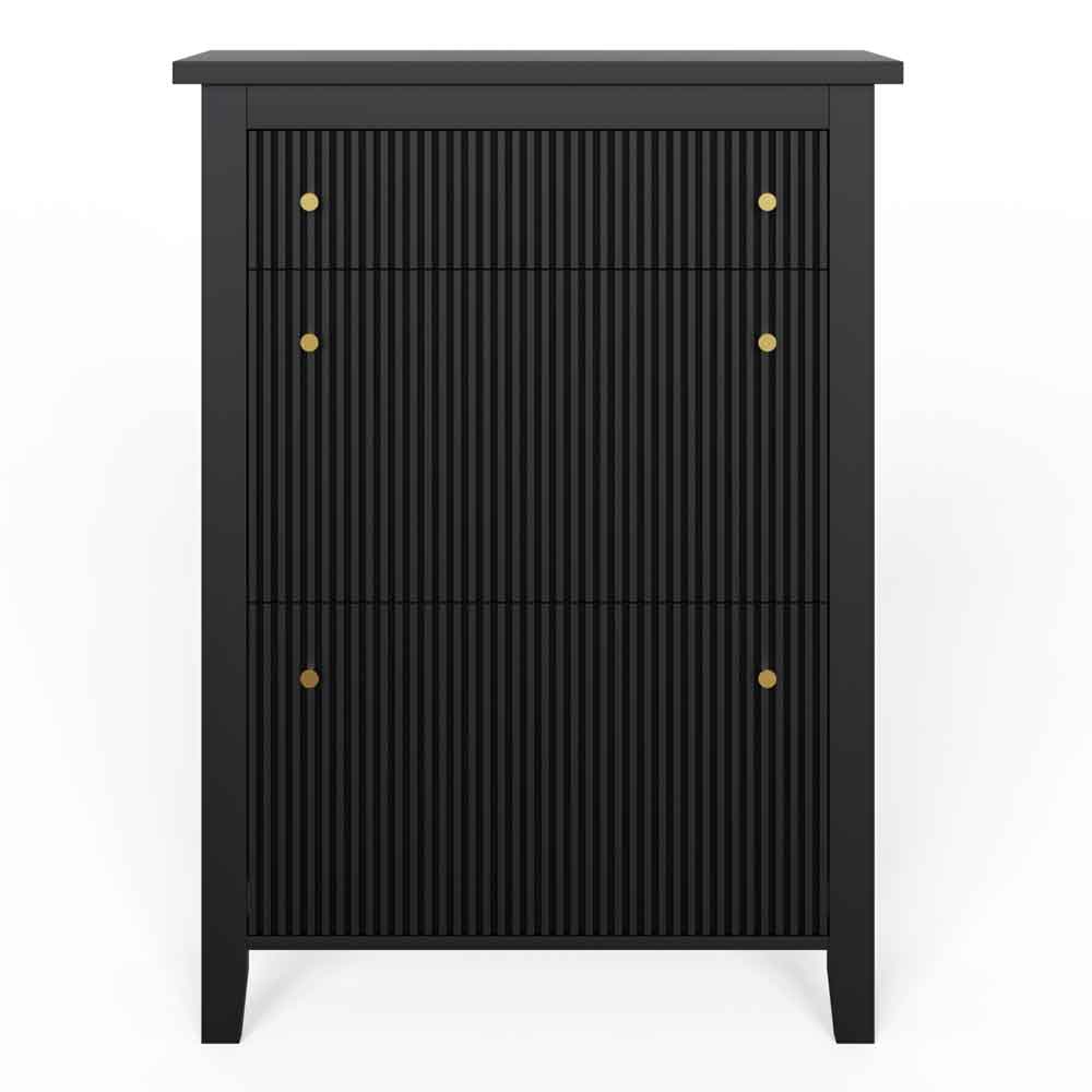 Goteborg Wooden Shoe Storage Cabinet with 2 Flap Doors and 1 Drawer in Black