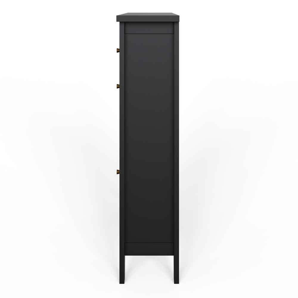 Goteborg Wooden Shoe Storage Cabinet with 2 Flap Doors and 1 Drawer in Black