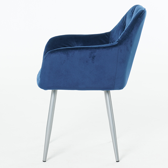 Gourock Blue Velvet Dining Chairs In Pair_4