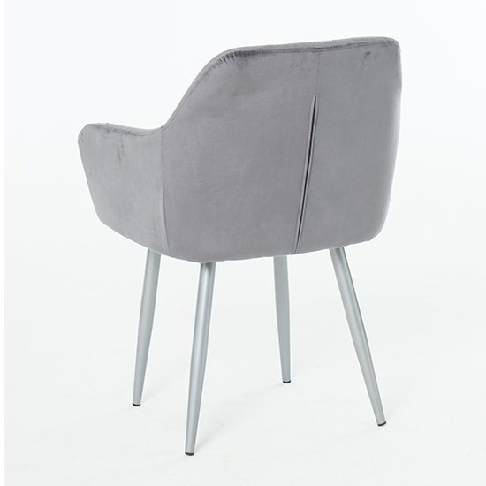 Gourock Dark Grey Velvet Dining Chairs In Pair_5