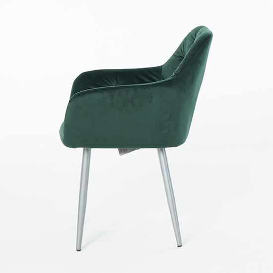 Gourock Green Velvet Dining Chairs In Pair_4