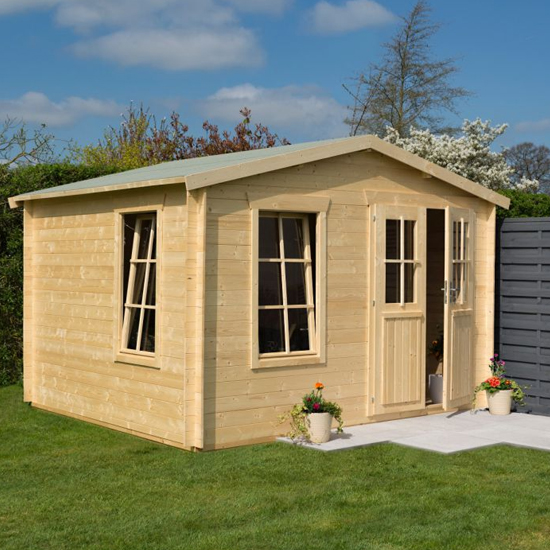 Photo of Gower garden retreat wooden cabin in untreated natural timber