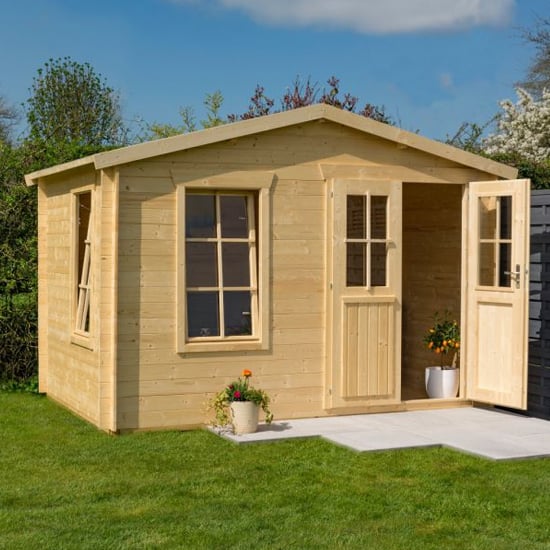 Photo of Gower garden studio wooden cabin in untreated natural timber