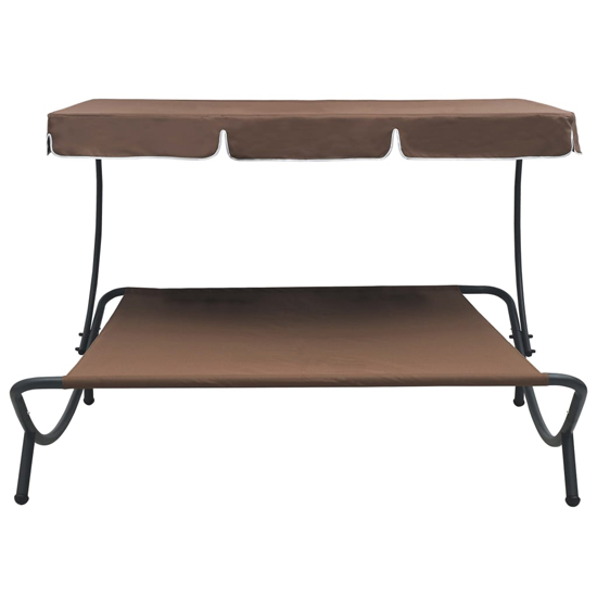 Grace Outdoor Lounge Bed With Canopy In Brown