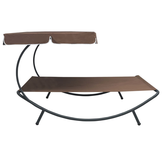 Grace Outdoor Lounge Bed With Canopy In Brown