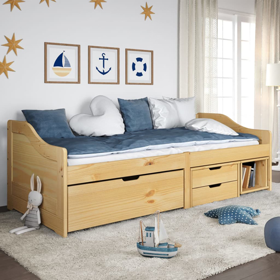 Read more about Grace pinewood day bed with 3 drawers in brown