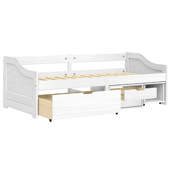 Grace Pinewood Day Bed With 3 Drawers In White