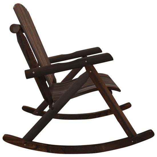 Grace Solid Wood Garden Rocking 2 Seater Bench In Dark Brown