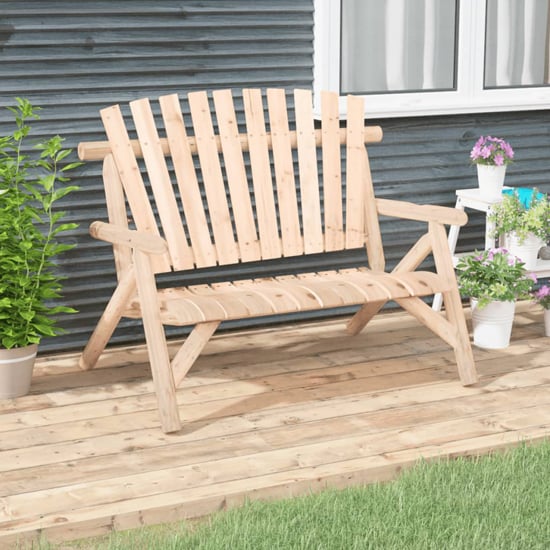 Product photograph of Grace Solid Wood Spruce Garden 2 Seater Bench In Light Brown from Furniture in Fashion
