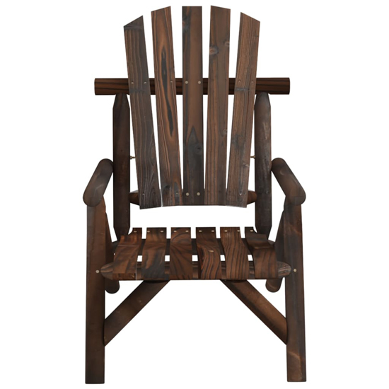 Grace Solid Wood Spruce Garden Armchair In Dark Brown