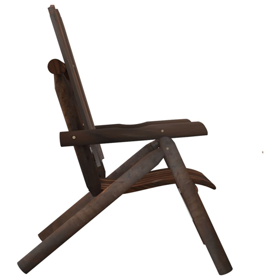 Grace Solid Wood Spruce Garden Armchair In Dark Brown
