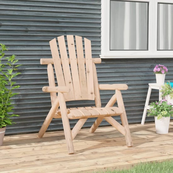 Product photograph of Grace Solid Wood Spruce Garden Armchair In Light Brown from Furniture in Fashion