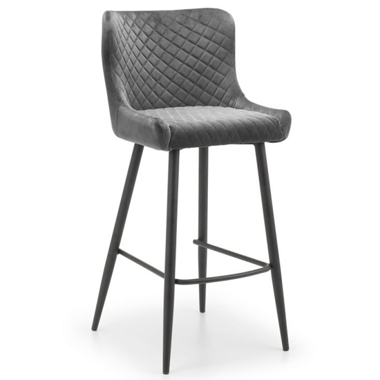 Gael Bar Table In Mocha Elm With 2 Lakia Grey Bar Stool