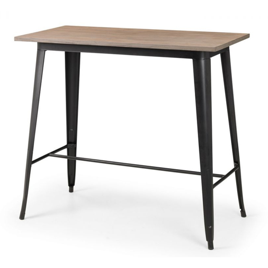 Gael Bar Table In Mocha Elm With 4 Lakia Grey Bar Stool