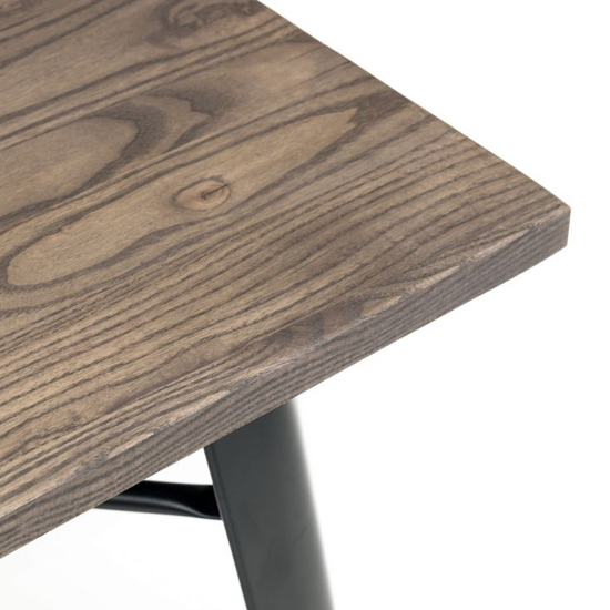 Gael Square Wooden Dining Table In Mocha Elm
