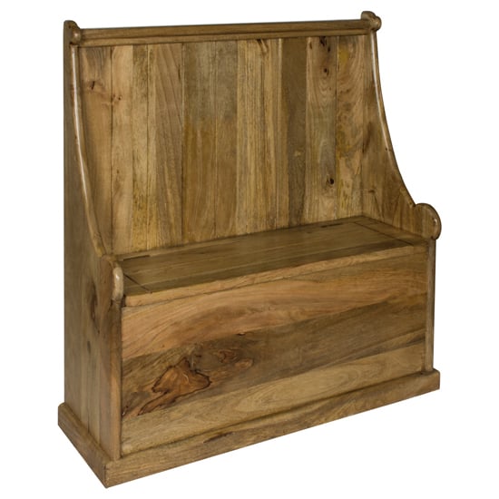 Photo of Granary monks wooden hallway storage bench in oak ish